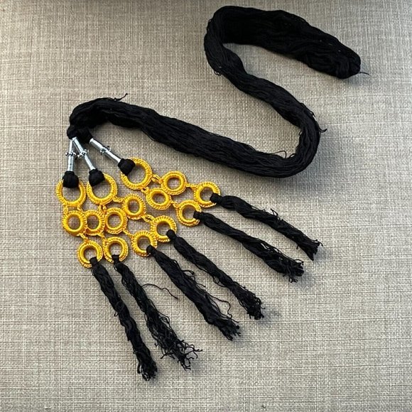 Hair Pranda Black/Yellow Tone Cultural Hair Accessory Traditional Parandi - Picture 5 of 8